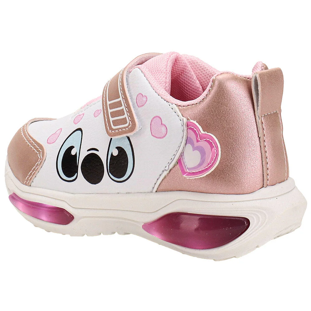 TÊNIS INFANTIL LED MINIPÉ MP2516 Branco/Rosa 3