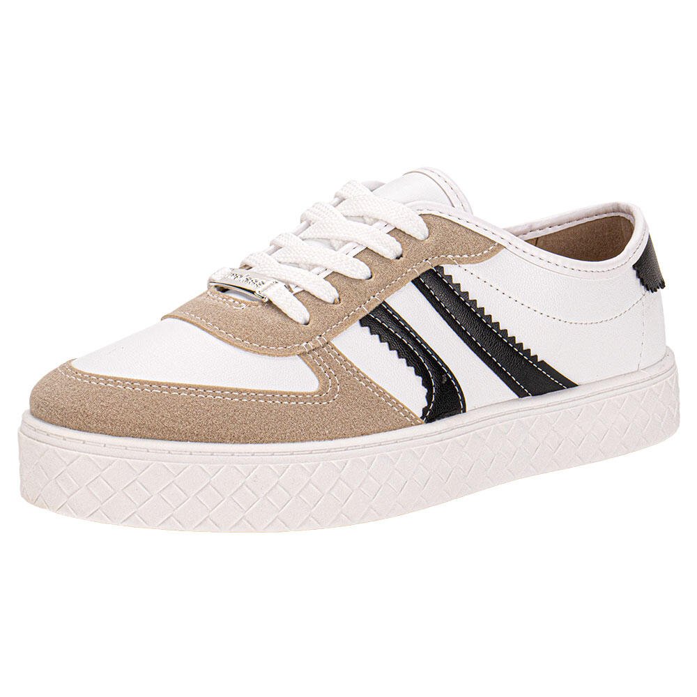 TÊNIS FEMININO CASUAL MOLECA 5712330 Branco/Preto 1