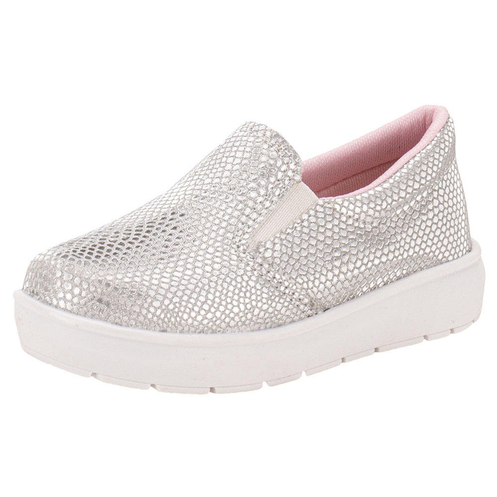 TÊNIS INFANTIL SLIP ON BELLA NINNA 80042 Prata Renner