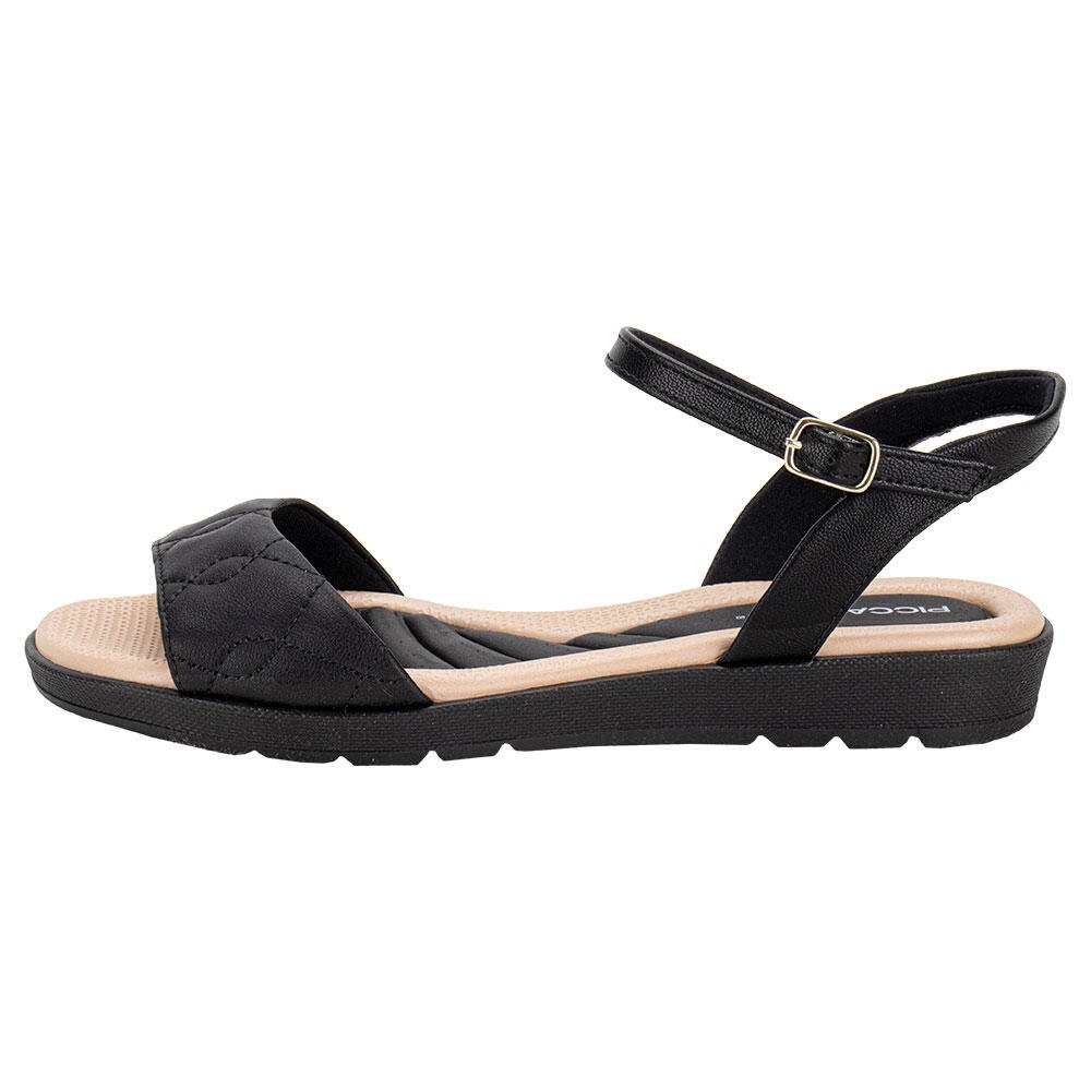 SANDÁLIA FEMININA FLAT PICCADILLY 410036 Preto 2