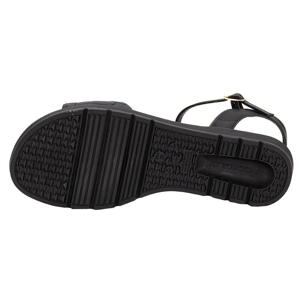 SANDÁLIA FEMININA FLAT PICCADILLY 410036 Preto 4