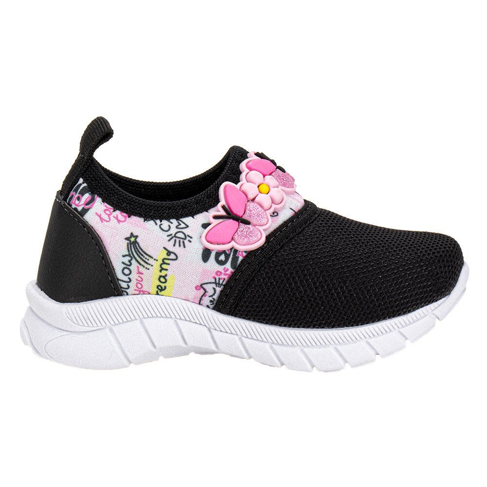 TÊNIS INFANTIL NAYARINHA 396 Preto/Rosa 5