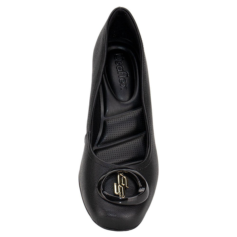 SAPATO FEMININO SALTO GROSSO USAFLEX MA0802 Preto 5