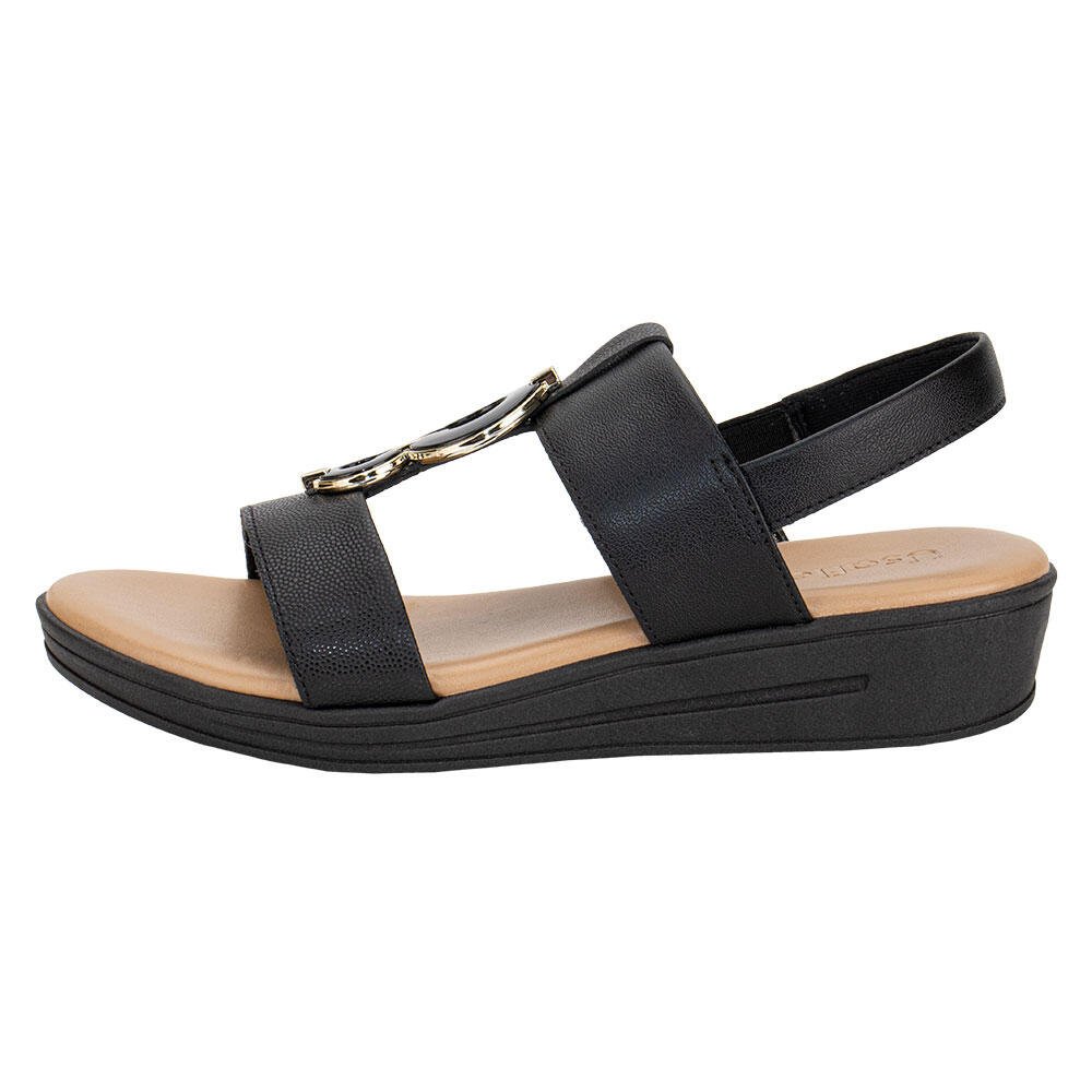 SANDÁLIA FEMININA ANABELA USAFLEX MM0705 Preto 2