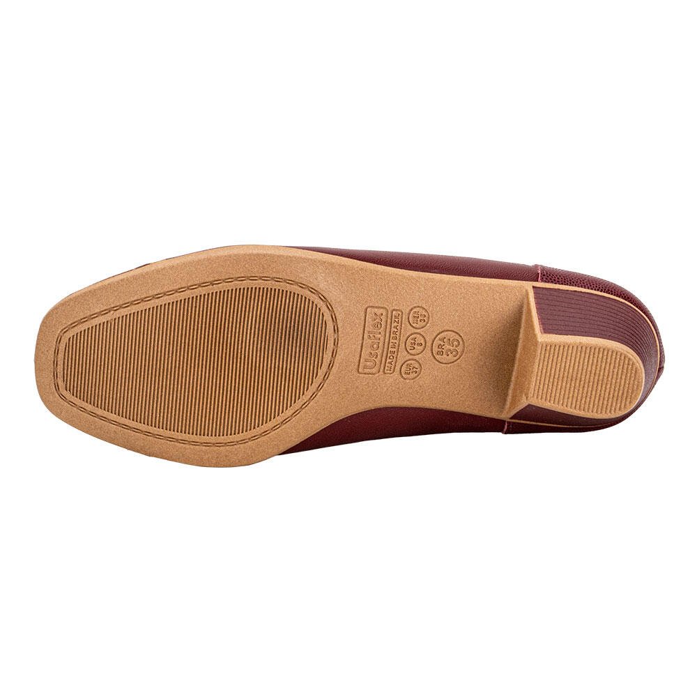 SAPATO FEMININO SALTO GROSSO USAFLEX MM1502 Vinho 4