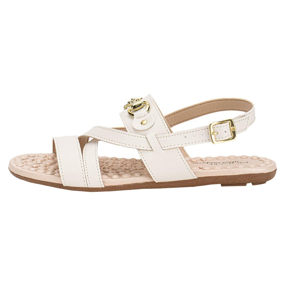 SANDÁLIA FEMININA FLAT MODARE 7163132 Marfim 2
