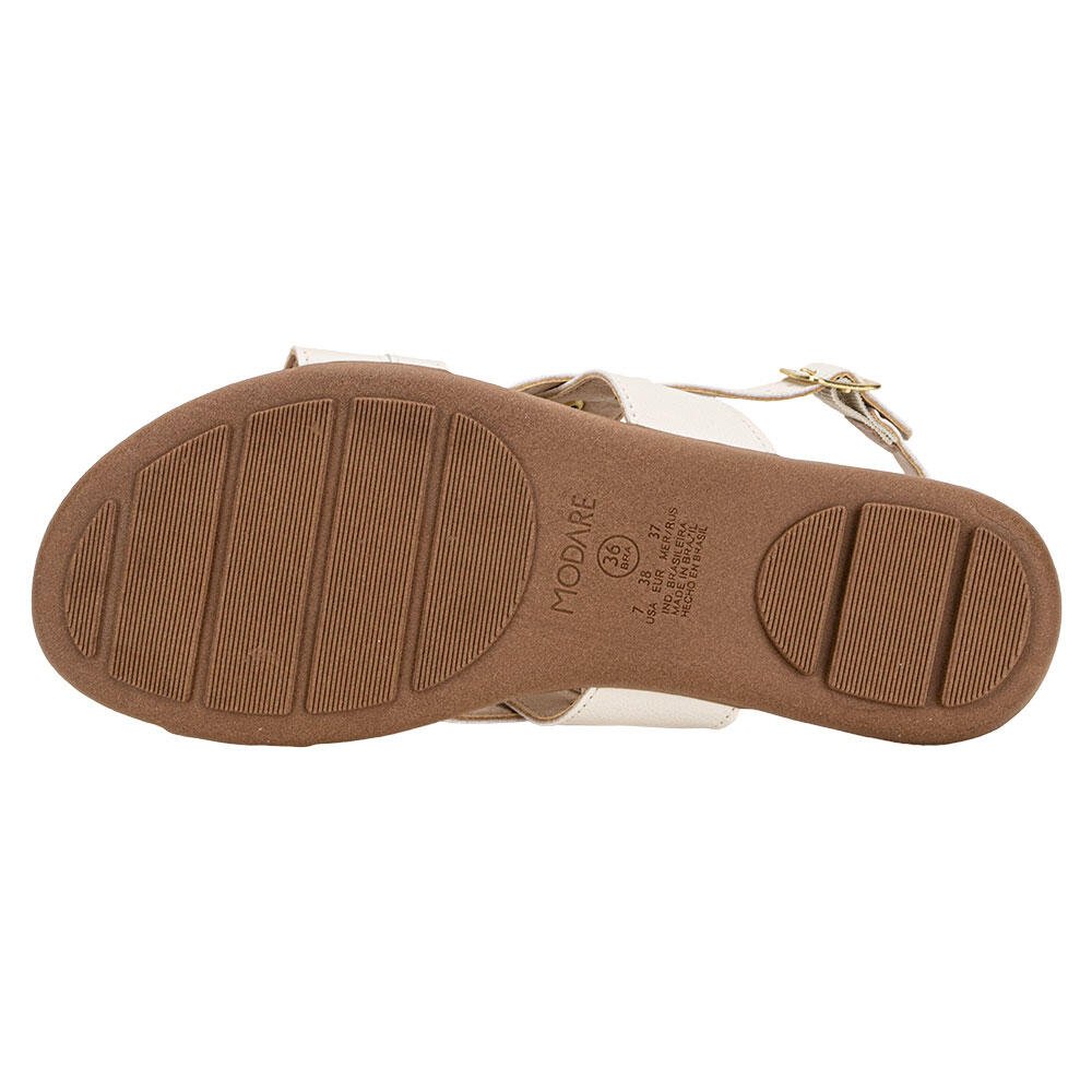 SANDÁLIA FEMININA FLAT MODARE 7163132 Marfim 4