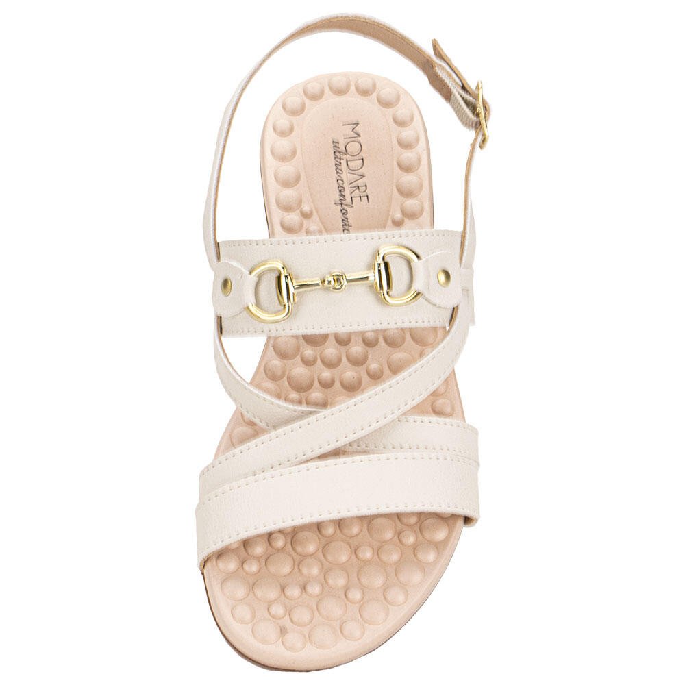 SANDÁLIA FEMININA FLAT MODARE 7163132 Marfim 5