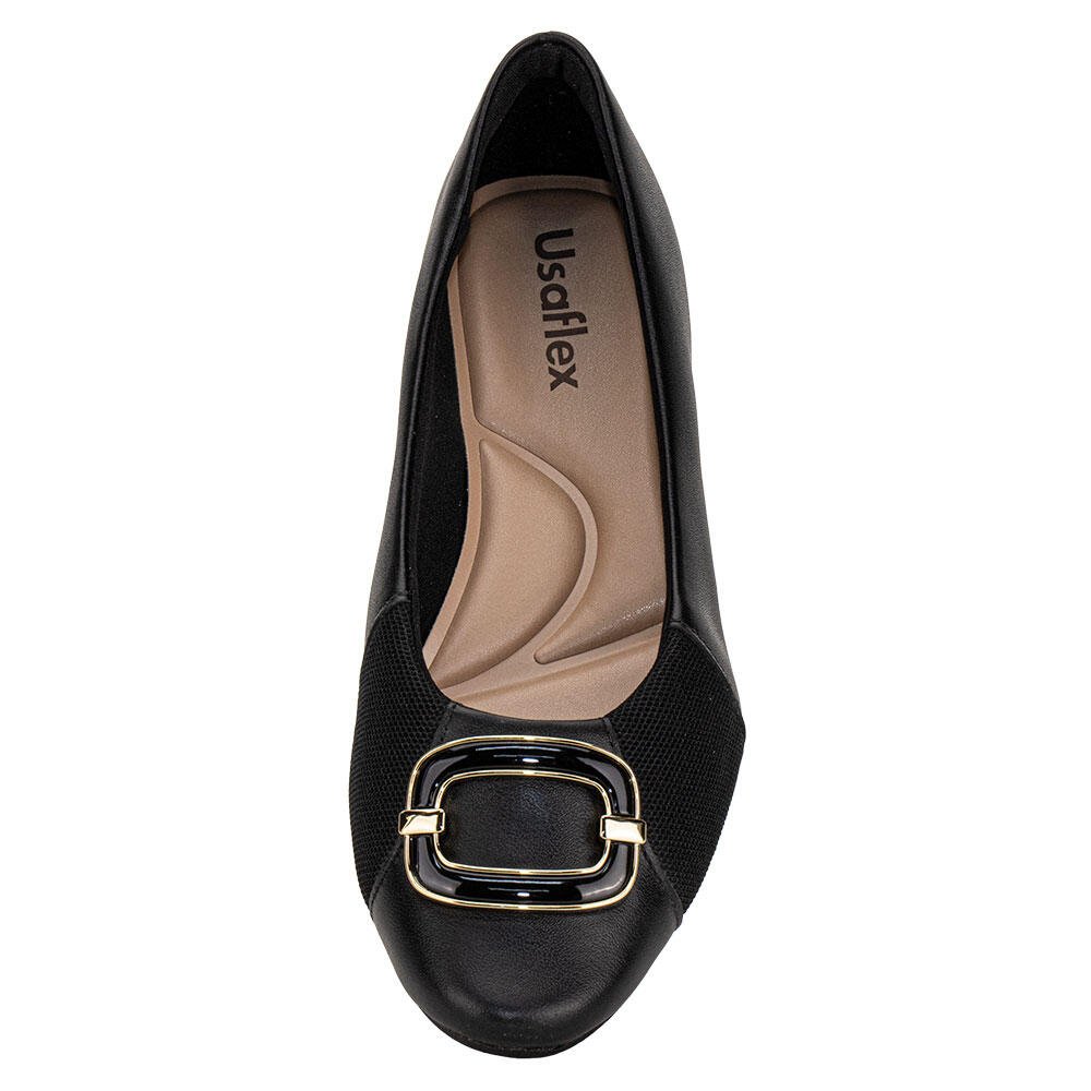 SAPATILHA FEMININA FLAT USAFLEX MM0104 Preto 5