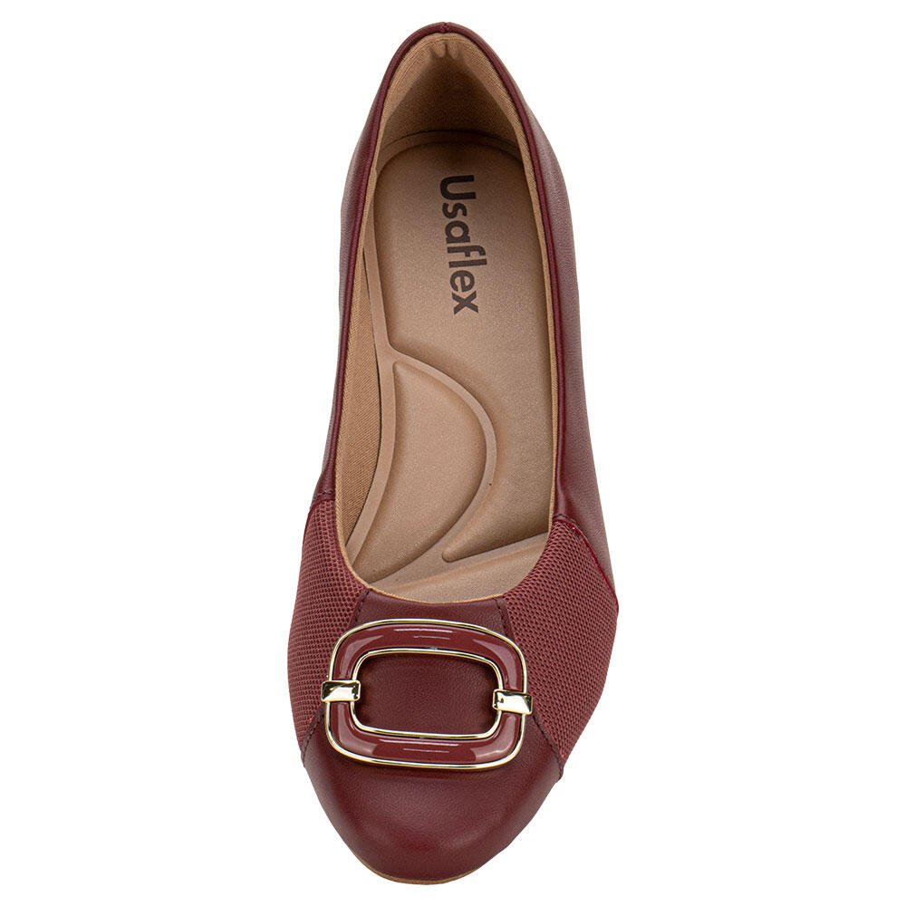 SAPATILHA FEMININA FLAT USAFLEX MM0104 Vinho 5
