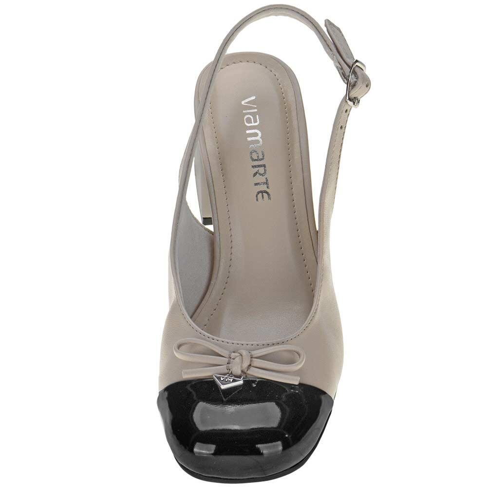 SAPATO FEMININO SALTO GROSSO VIA MARTE 067001 Bege 5