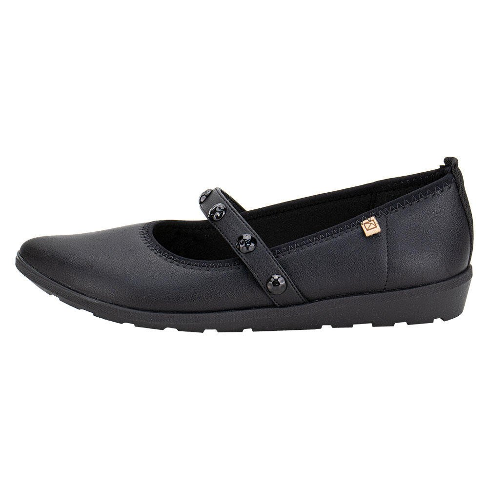 SAPATILHA FEMININA FLAT PICCADILLY 295002 Preto 2