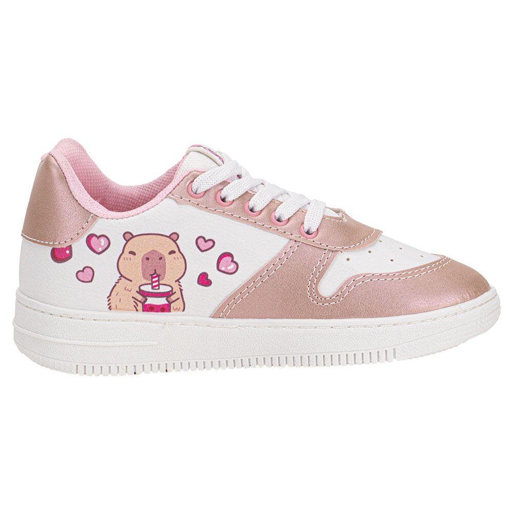 TÊNIS INFANTIL CAPIVARA MINIPÉ MP2540S Branco/Rosa 5