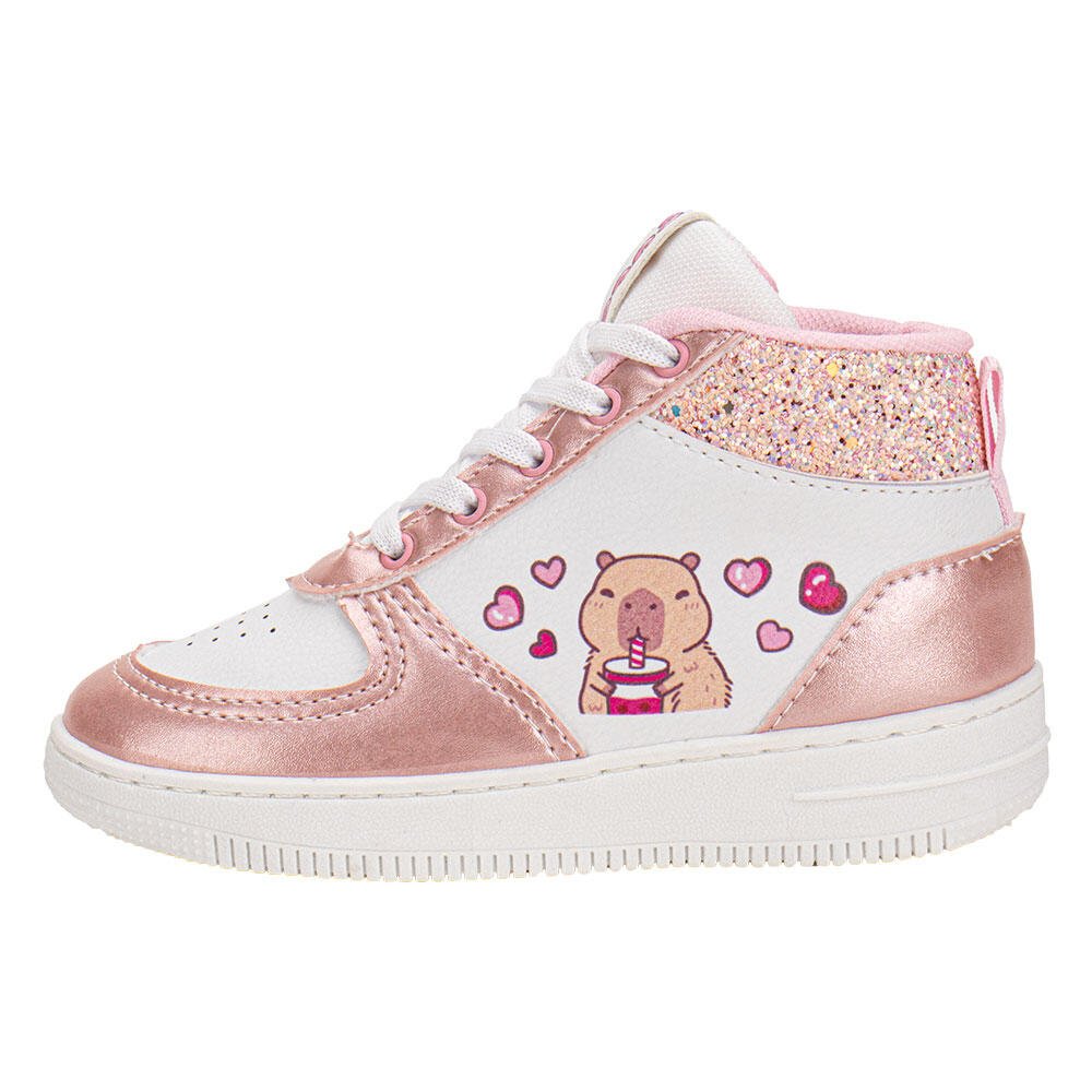 TÊNIS INFANTIL CAPIVARA CANO ALTO MINIPÉ MP2536S Branco/Rosa 2