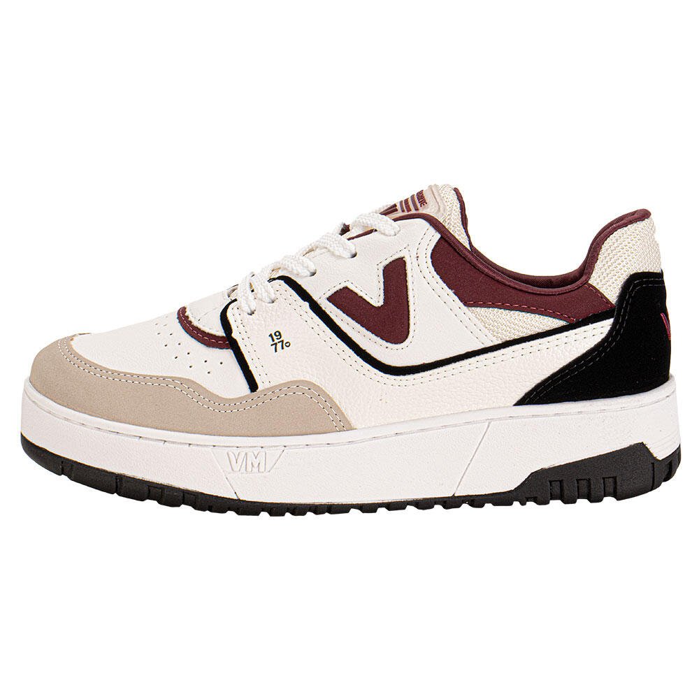 TÊNIS FEMININO CASUAL VIA MARTE 042025 Bege/Vermelho 2