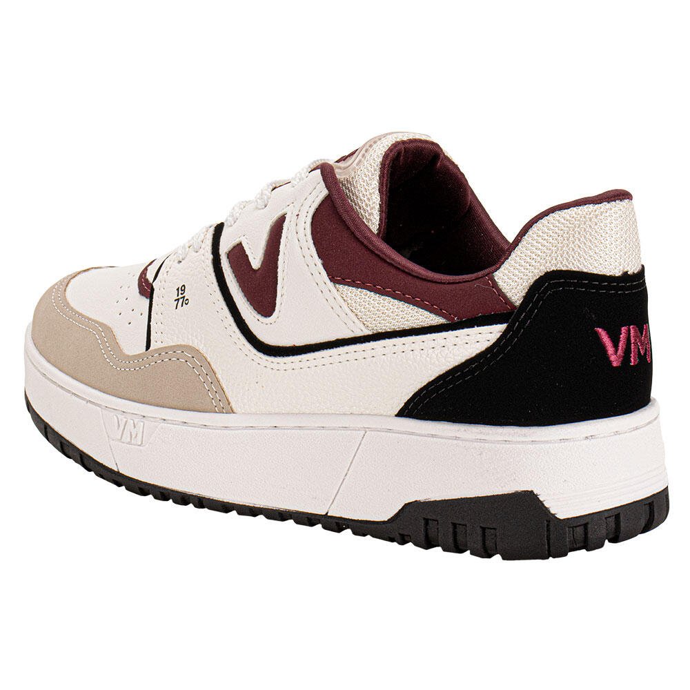TÊNIS FEMININO CASUAL VIA MARTE 042025 Bege/Vermelho 3