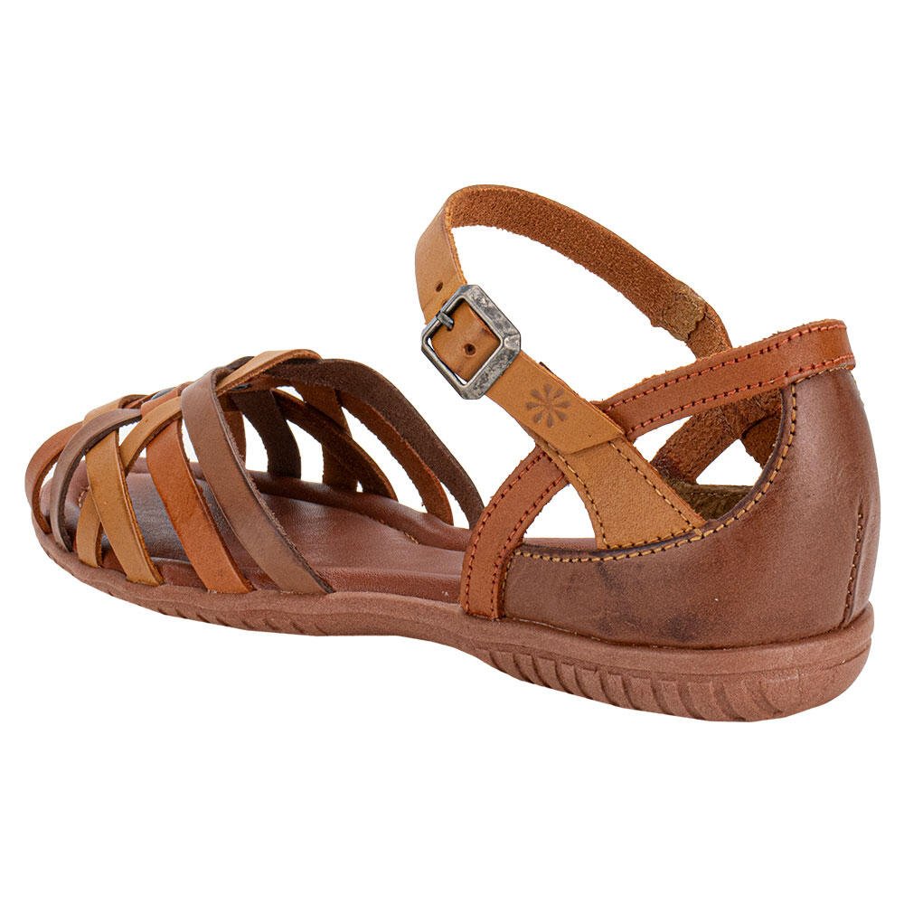 SANDÁLIA FEMININA FLAT NEW FACE 31402 Caramelo 3
