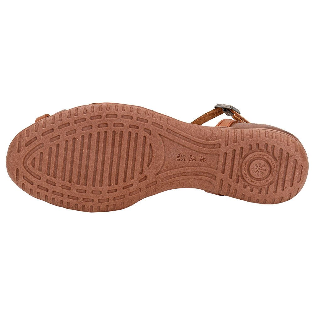 SANDÁLIA FEMININA FLAT NEW FACE 31402 Caramelo 4