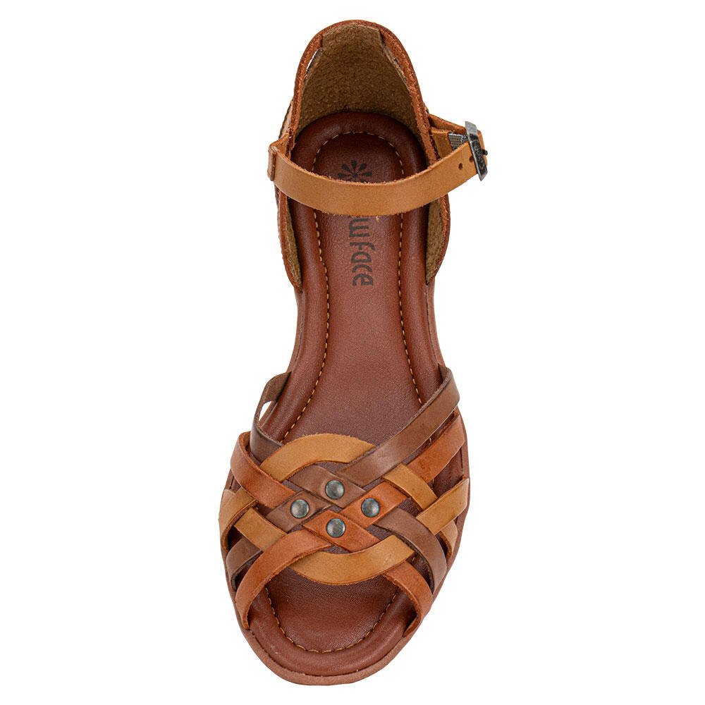 SANDÁLIA FEMININA FLAT NEW FACE 31402 Caramelo 5