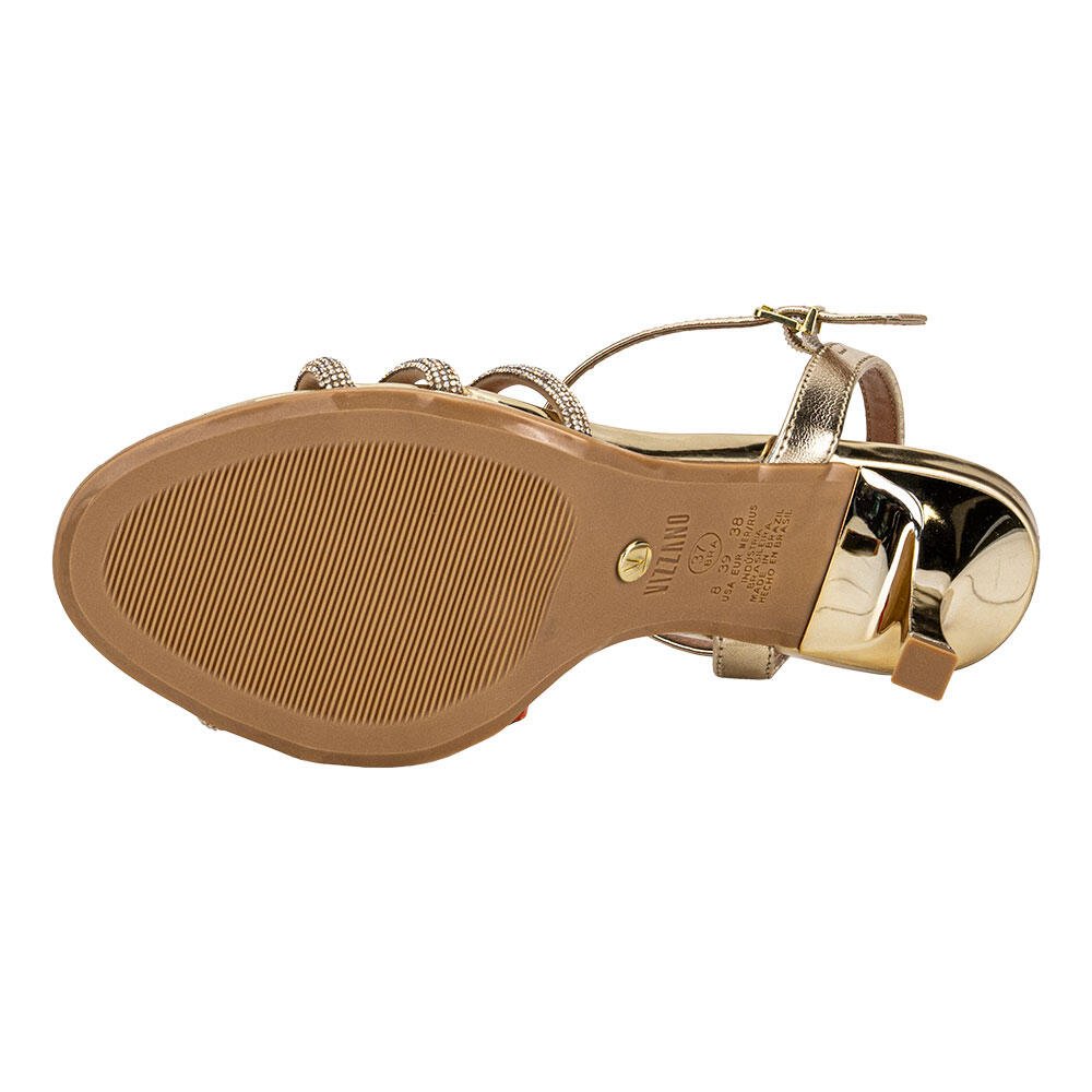SANDÁLIA FEMININA SALTO FINO VIZZANO 62491110 Ouro 4