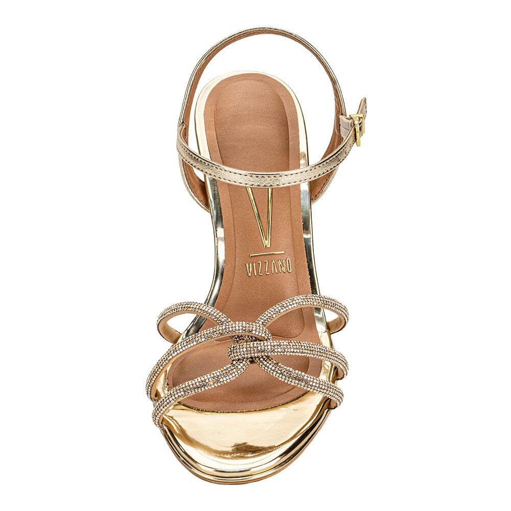 SANDÁLIA FEMININA SALTO FINO VIZZANO 62491110 Ouro 5