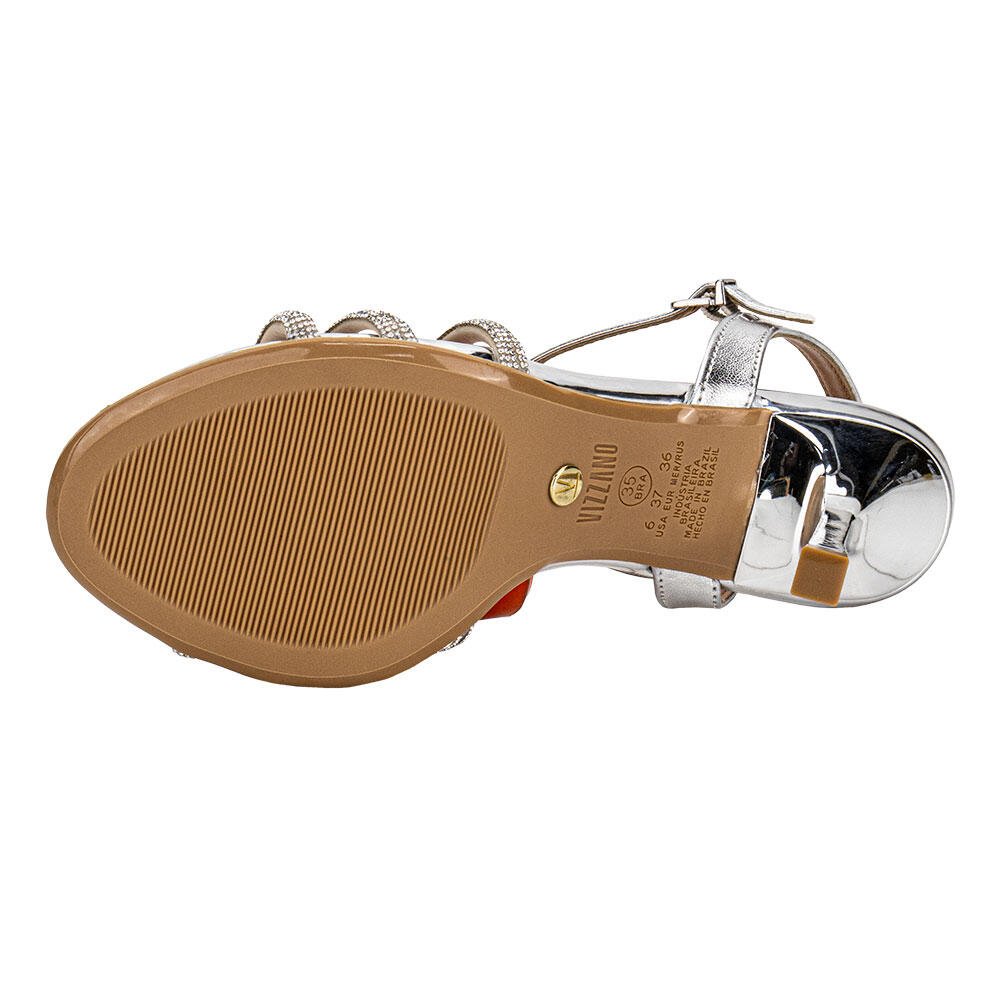 SANDÁLIA FEMININA SALTO FINO VIZZANO 62491110 Prata 4