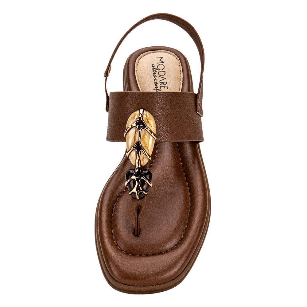 SANDÁLIA FEMININA FLAT MODARE 7212103 Chocolate 5