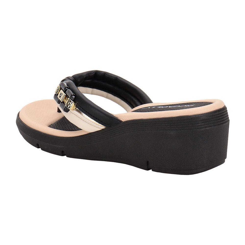 TAMANCO FEMININO ANABELA PICCADILLY 540394 Preto/Bege 3