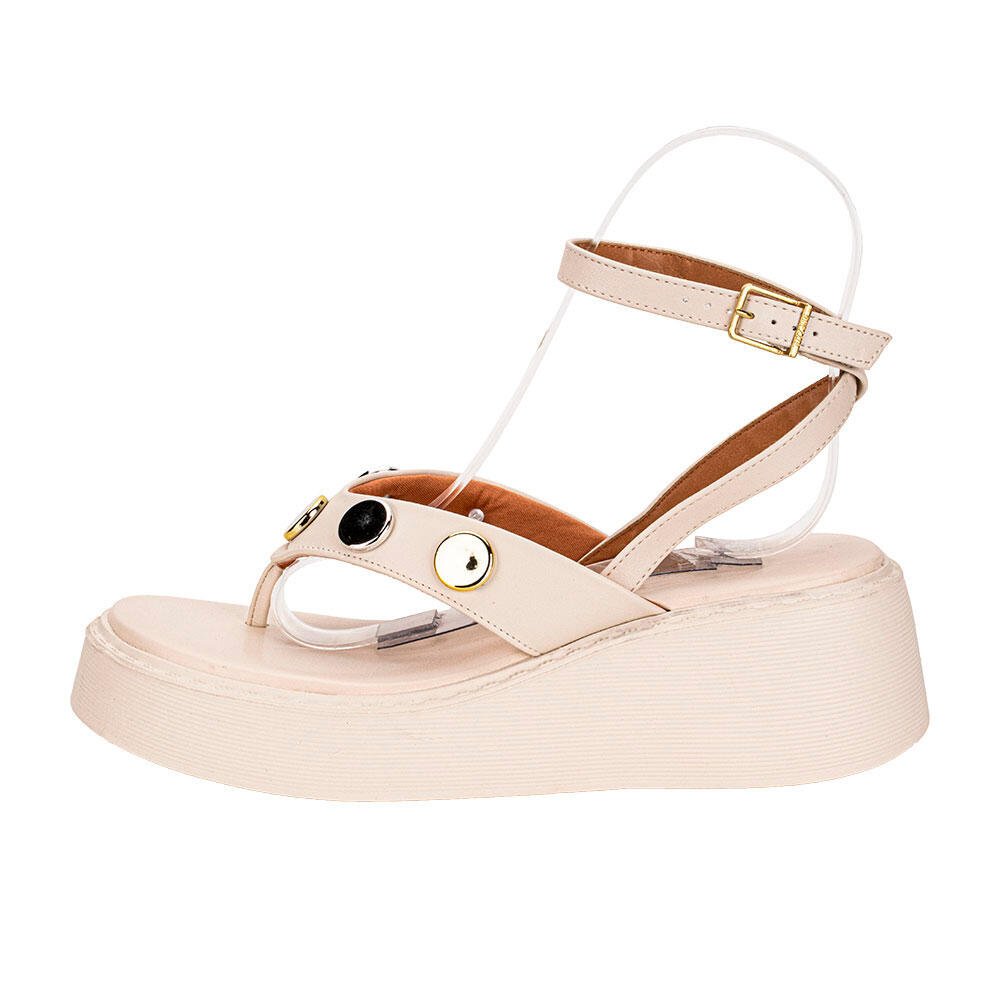 SANDÁLIA FEMININA ANABELA VIZZANO 6525108 Marfim 2
