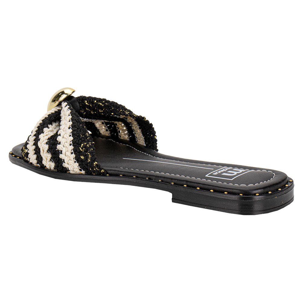 TAMANCO FEMININO FLAT MOLECA 5547107 Preto/Branco 3