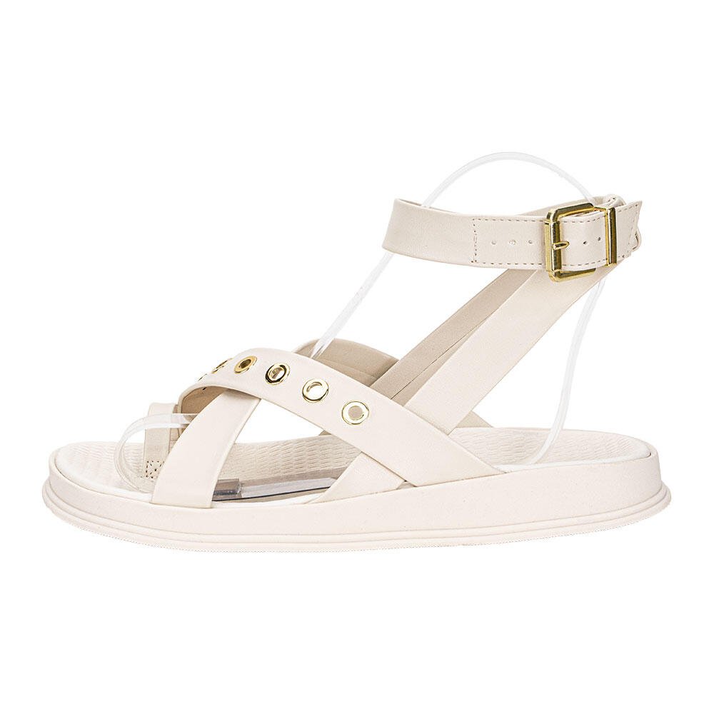 SANDÁLIA FEMININA FLAT MOLECA 5556104 Branco/Off 2