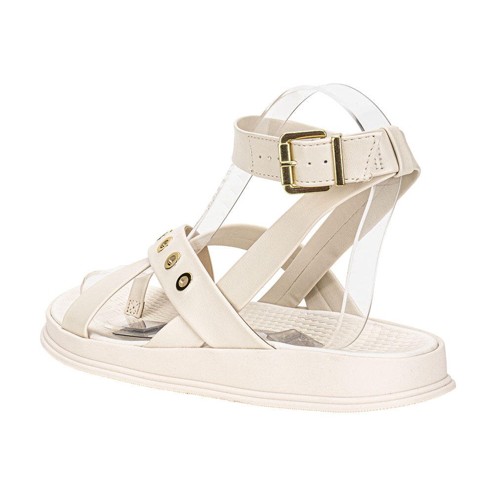 SANDÁLIA FEMININA FLAT MOLECA 5556104 Branco/Off 3
