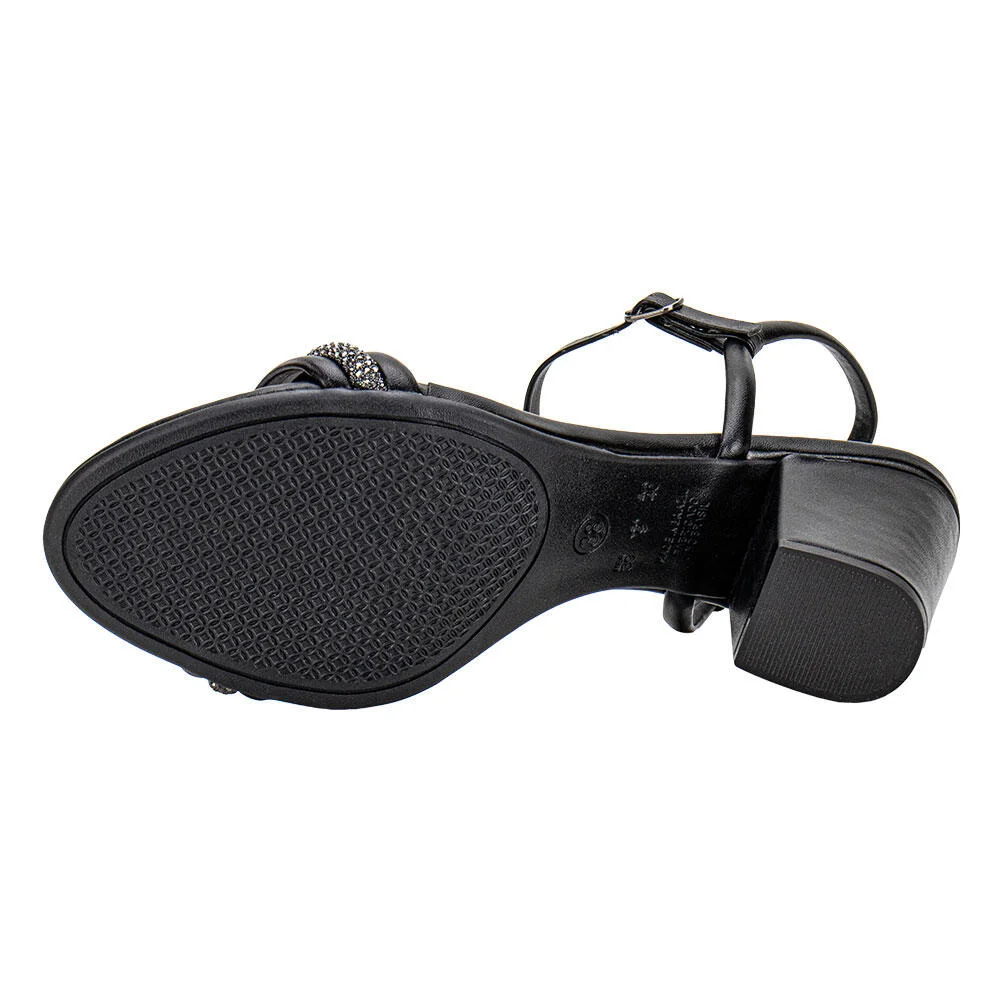 SANDÁLIA FEMININA SALTO GROSSO VIA SCARPA 100118129 Preto 4