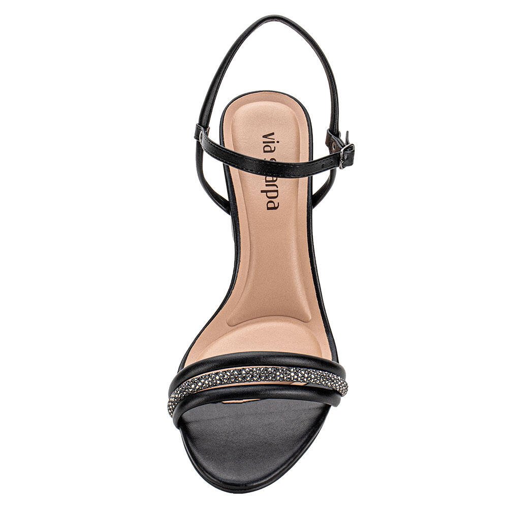 SANDÁLIA FEMININA SALTO GROSSO VIA SCARPA 100118129 Preto 5