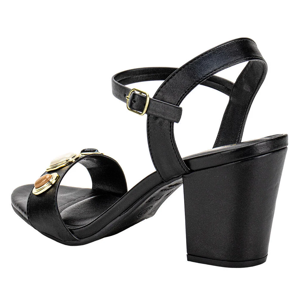 SANDÁLIA FEMININA SALTO GROSSO VIA SCARPA 100118633 Preto 3