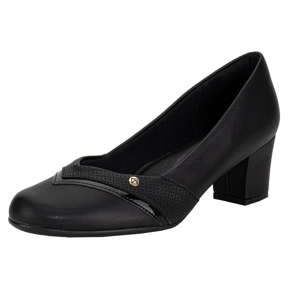 SAPATO FEMININO SALTO GROSSO PICCADILLY 110186 Preto 1