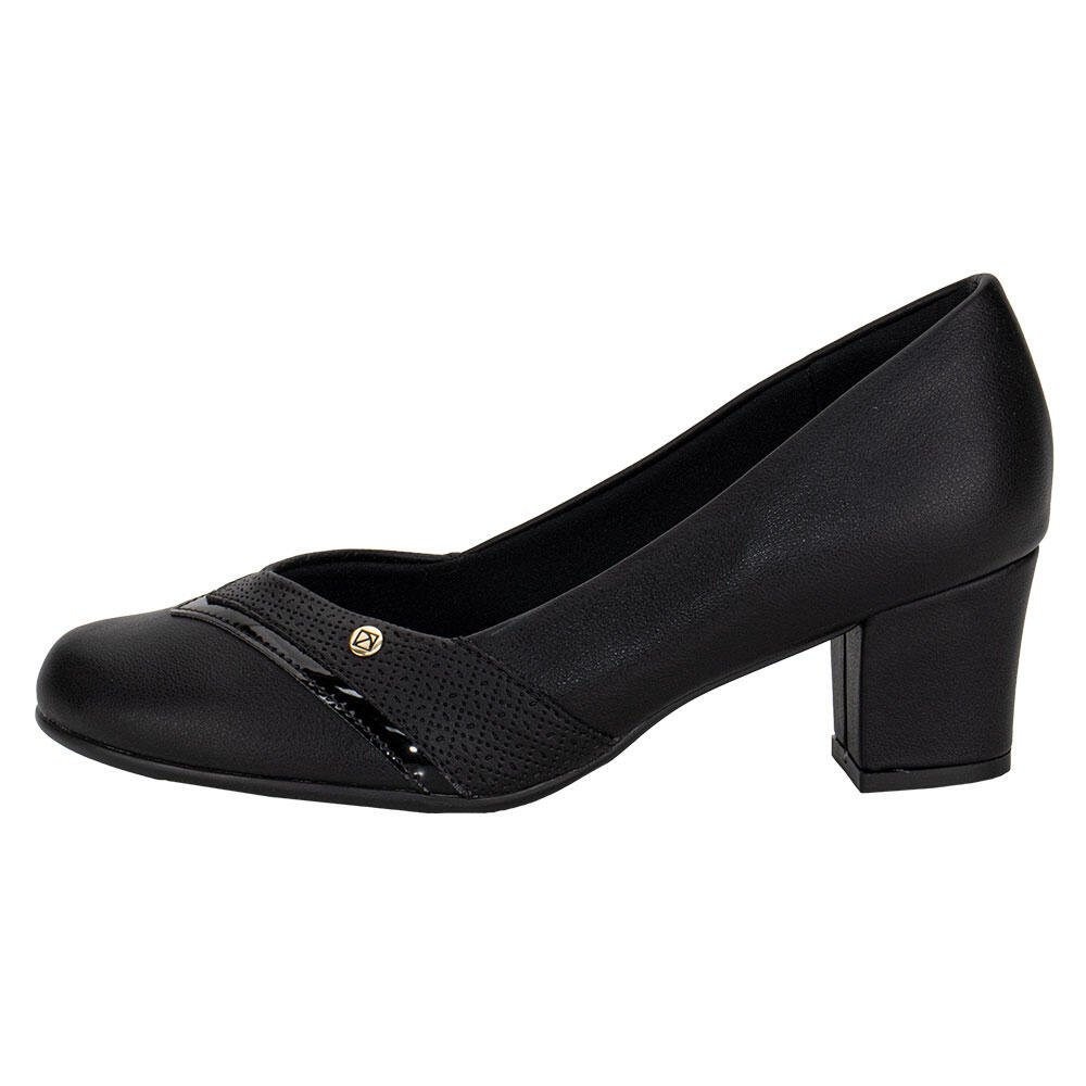 SAPATO FEMININO SALTO GROSSO PICCADILLY 110186 Preto 2