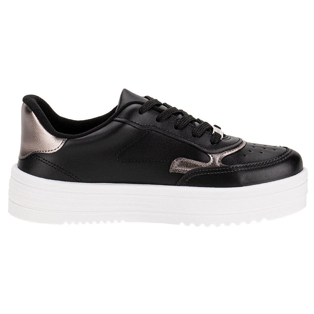 TÊNIS FEMININO CASUAL MOLECA 5712330 Preto/Grafite 5