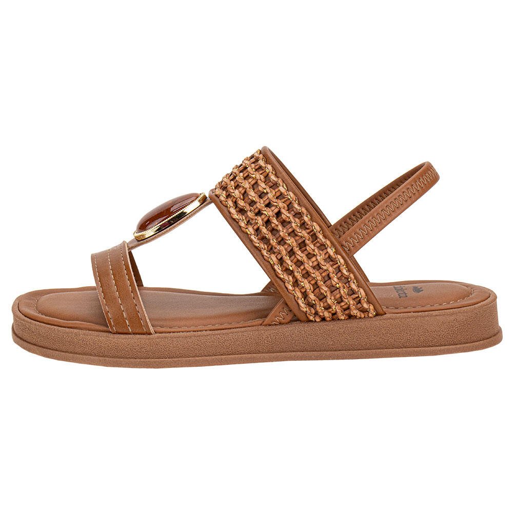 SANDÁLIA FEMININA FLAT DAKOTA Y9711 Caramelo 2