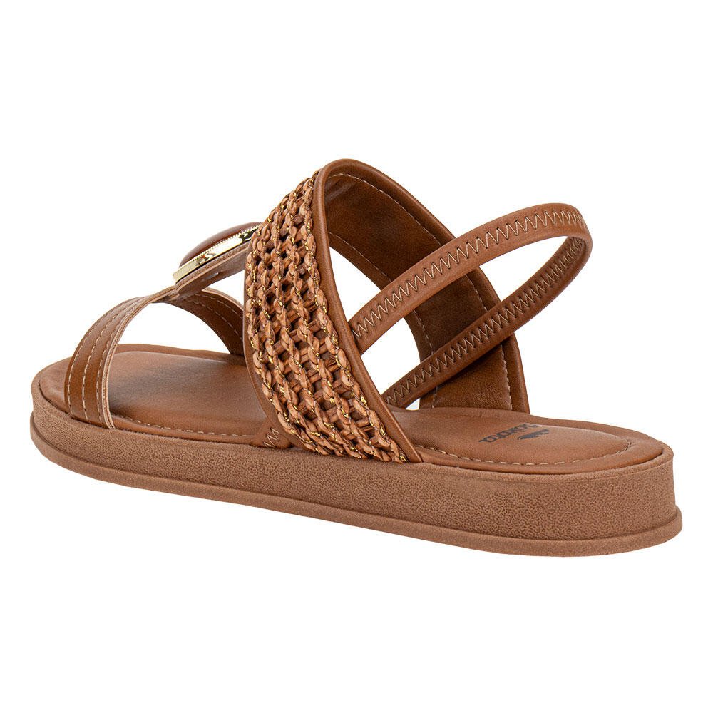SANDÁLIA FEMININA FLAT DAKOTA Y9711 Caramelo 3