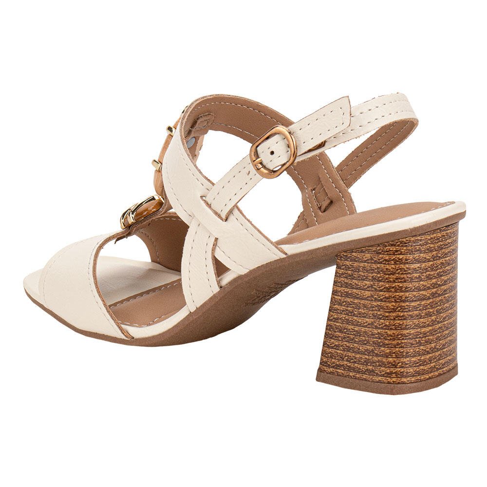 SANDÁLIA FEMININA SALTO GROSSO DAKOTA Y9762 Marfim 3