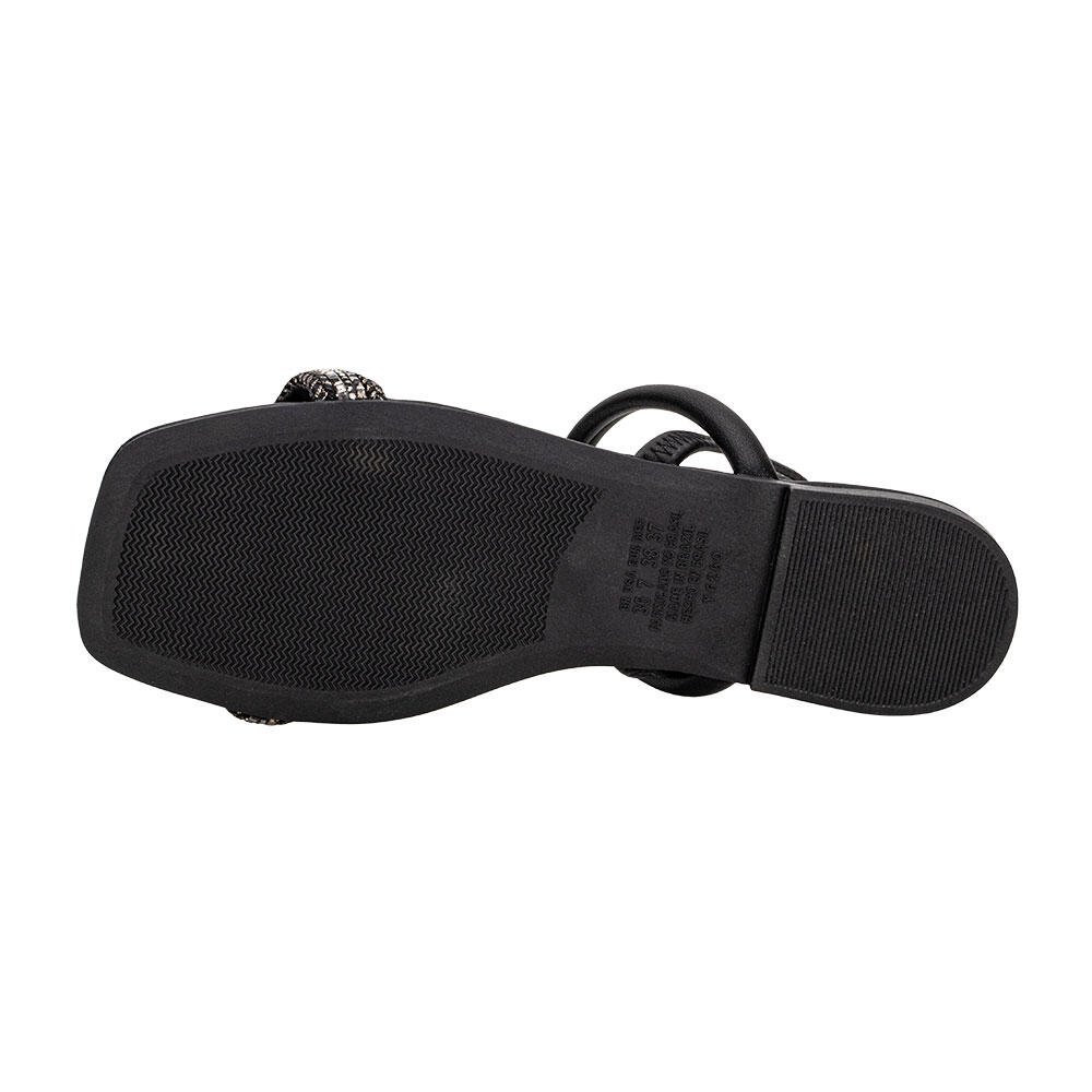 SANDÁLIA FEMININA FLAT DAKOTA Y7952 Preto/Cinza 4