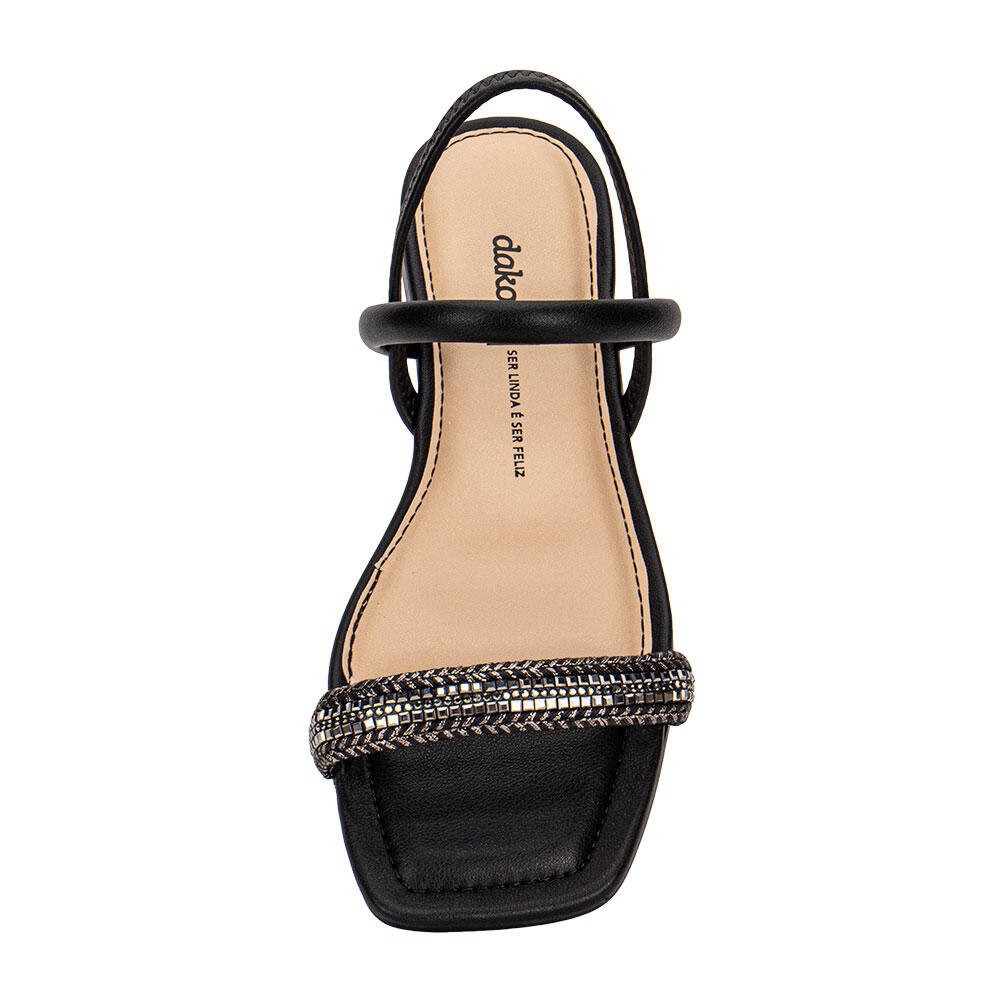 SANDÁLIA FEMININA FLAT DAKOTA Y7952 Preto/Cinza 5