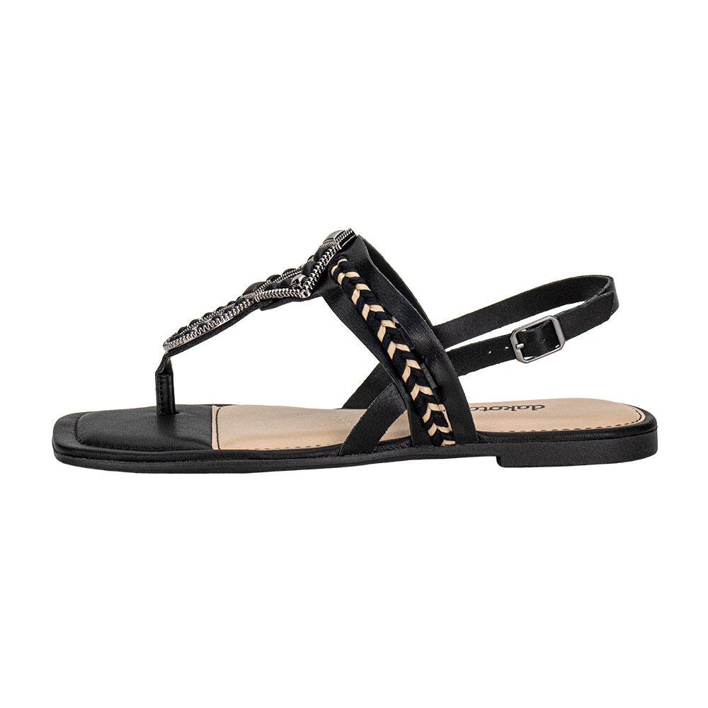 SANDÁLIA FEMININA FLAT DAKOTA Y7951 Preto 2