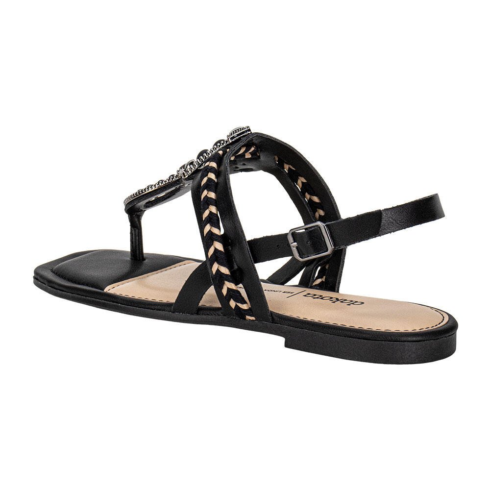 SANDÁLIA FEMININA FLAT DAKOTA Y7951 Preto 3