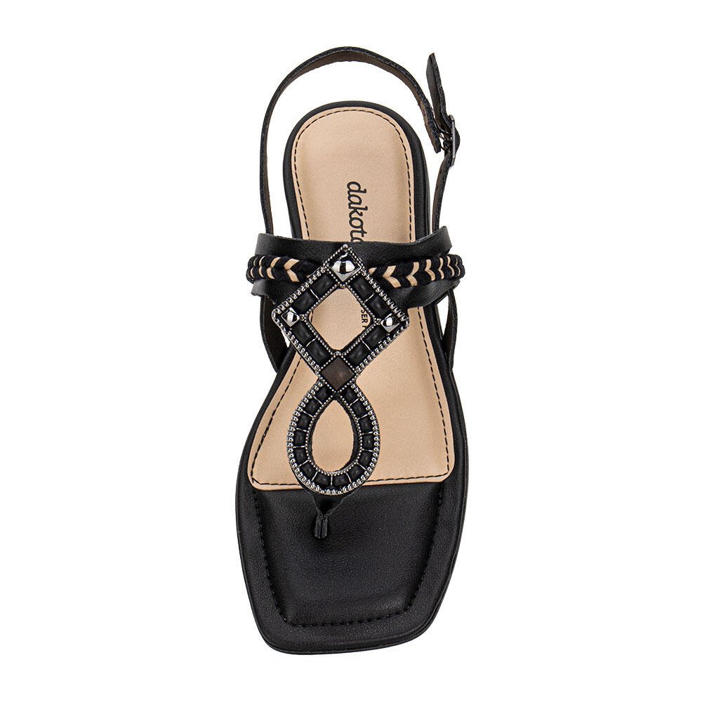 SANDÁLIA FEMININA FLAT DAKOTA Y7951 Preto 5