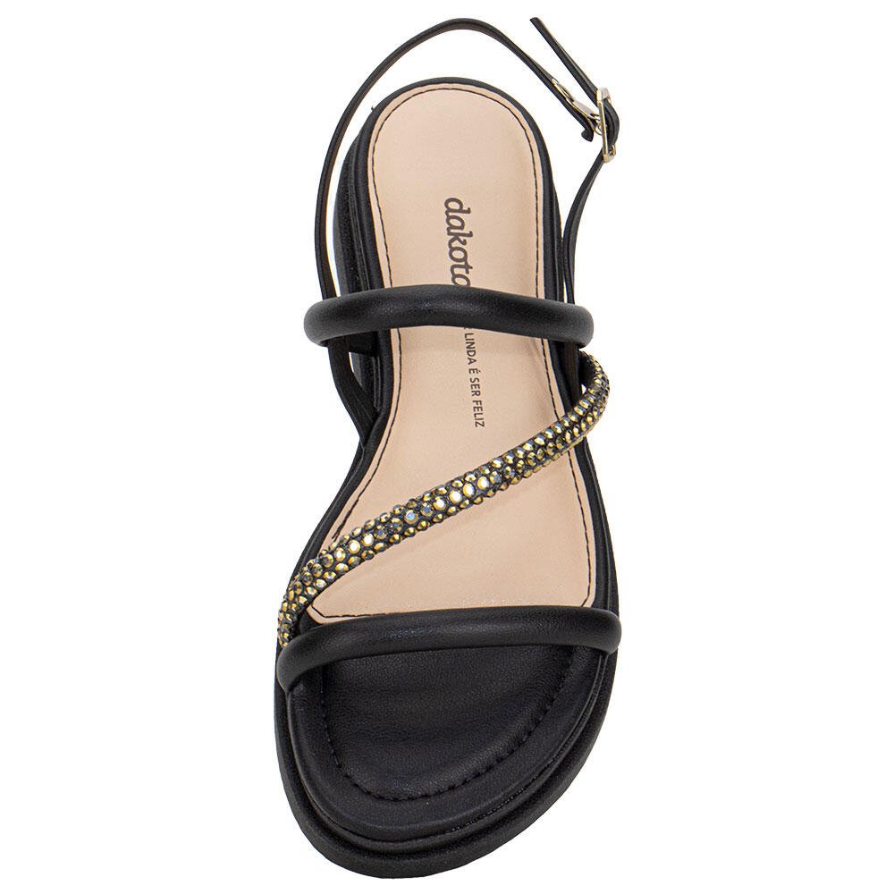 SANDÁLIA FEMININA FLAT DAKOTA Y7634 Preto 5
