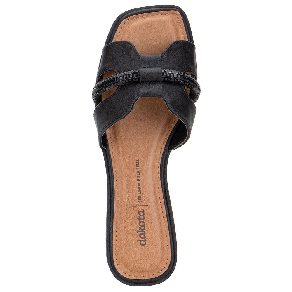 TAMANCO FEMININO FLAT DAKOTA Y8103 Preto 5