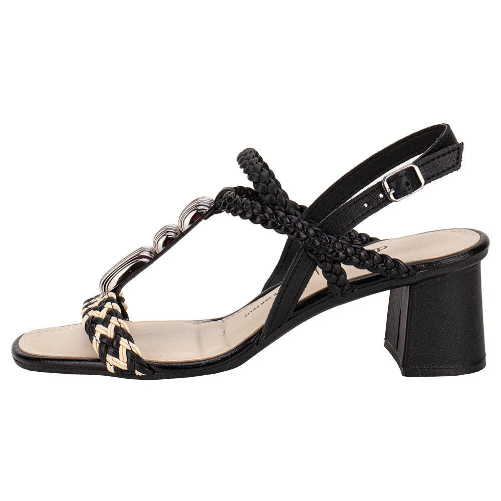 SANDÁLIA FEMININA SALTO GROSSO DAKOTA Y9301 Preto/Branco 2