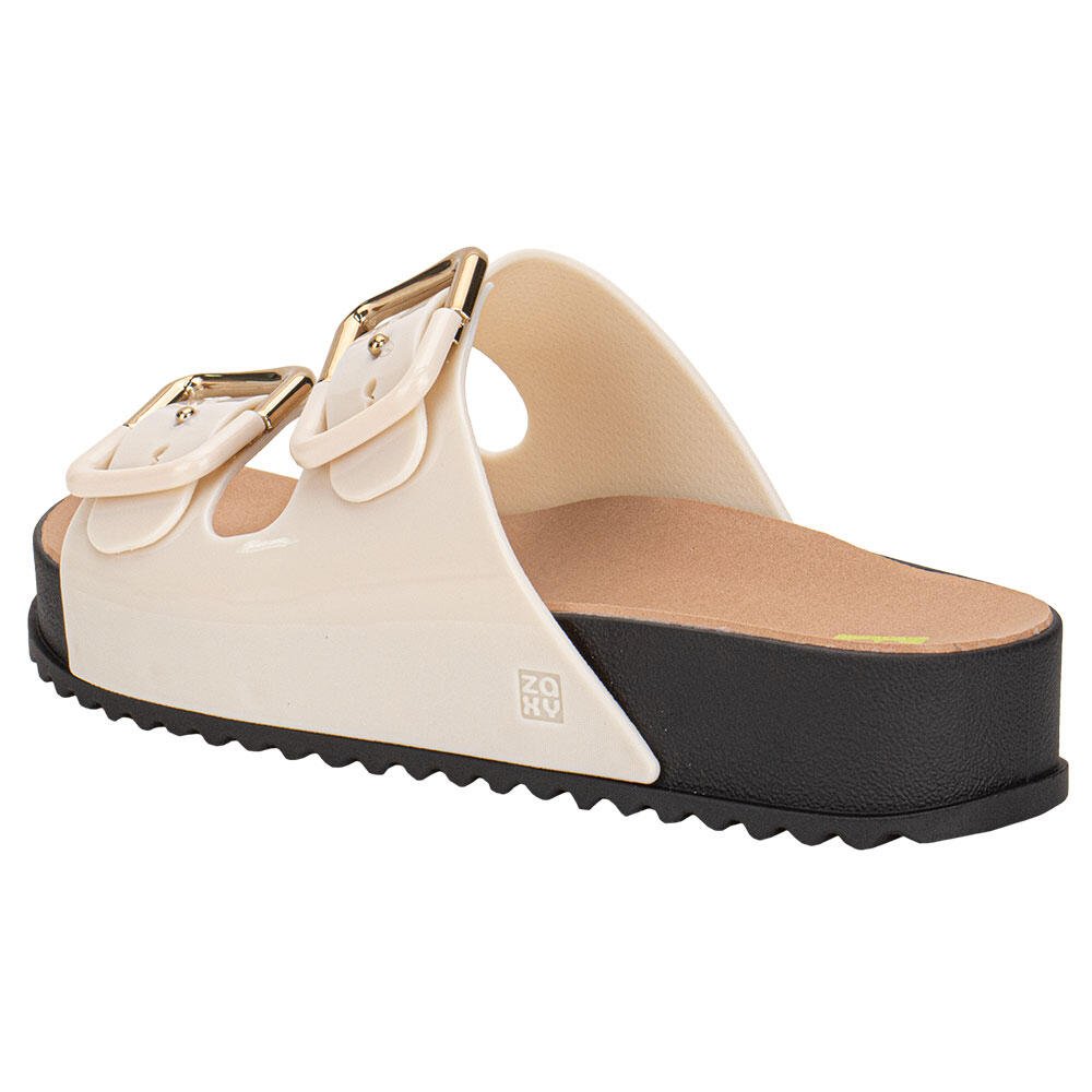 SANDÁLIA FEMININA CONFORTO PARTNER SOFT ZAXY 19333 Bege/Preto